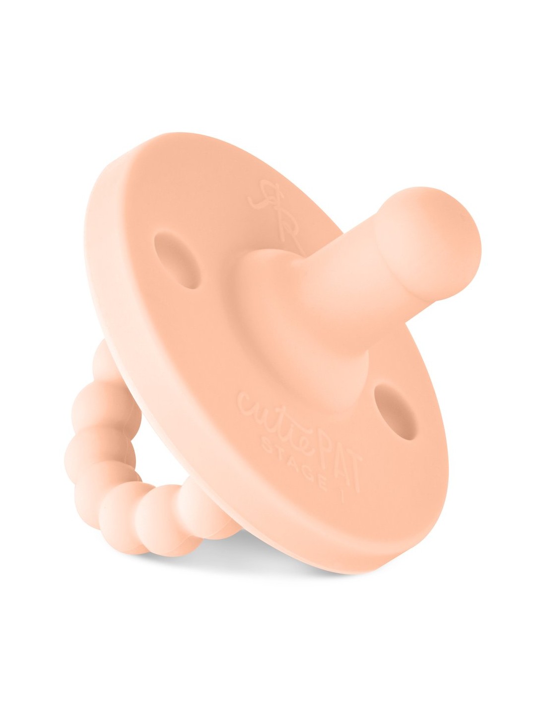 Ryan and Rose Cutie Pat Round Peach Pacifier and Teether | Alex and Co